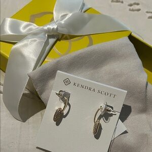 Kendra Scott Bailey Pave hug gold Earrings